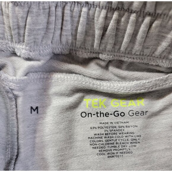 Tek Gear Crop Pants Womens M High Waist French Terry Light Gray Blend NWT - Picture 5 of 7